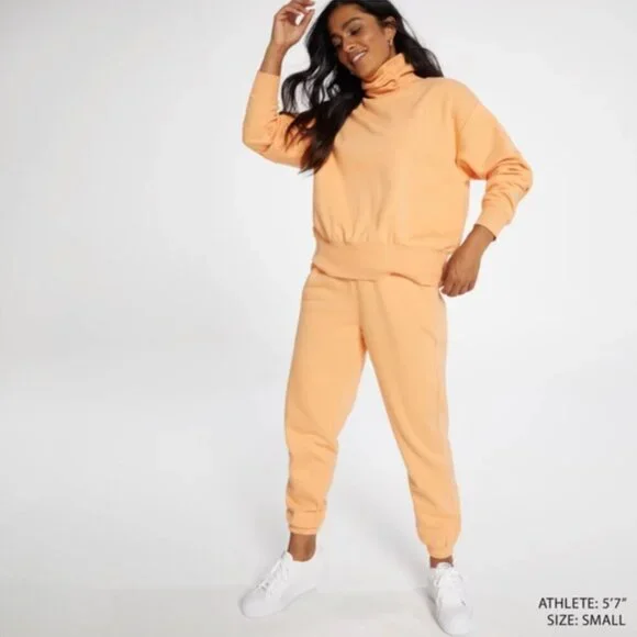 Calia Everyday Fleece Turtleneck Size Medium Apricot Light Orange Sweatshirt - Picture 10 of 10